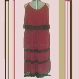 Lace Trim Popover Dress